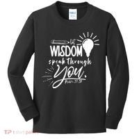 Let Wisdom Speak Through You Psalm 37:30 Bible Verse Kids Long Sleeve Shirt thumb 0