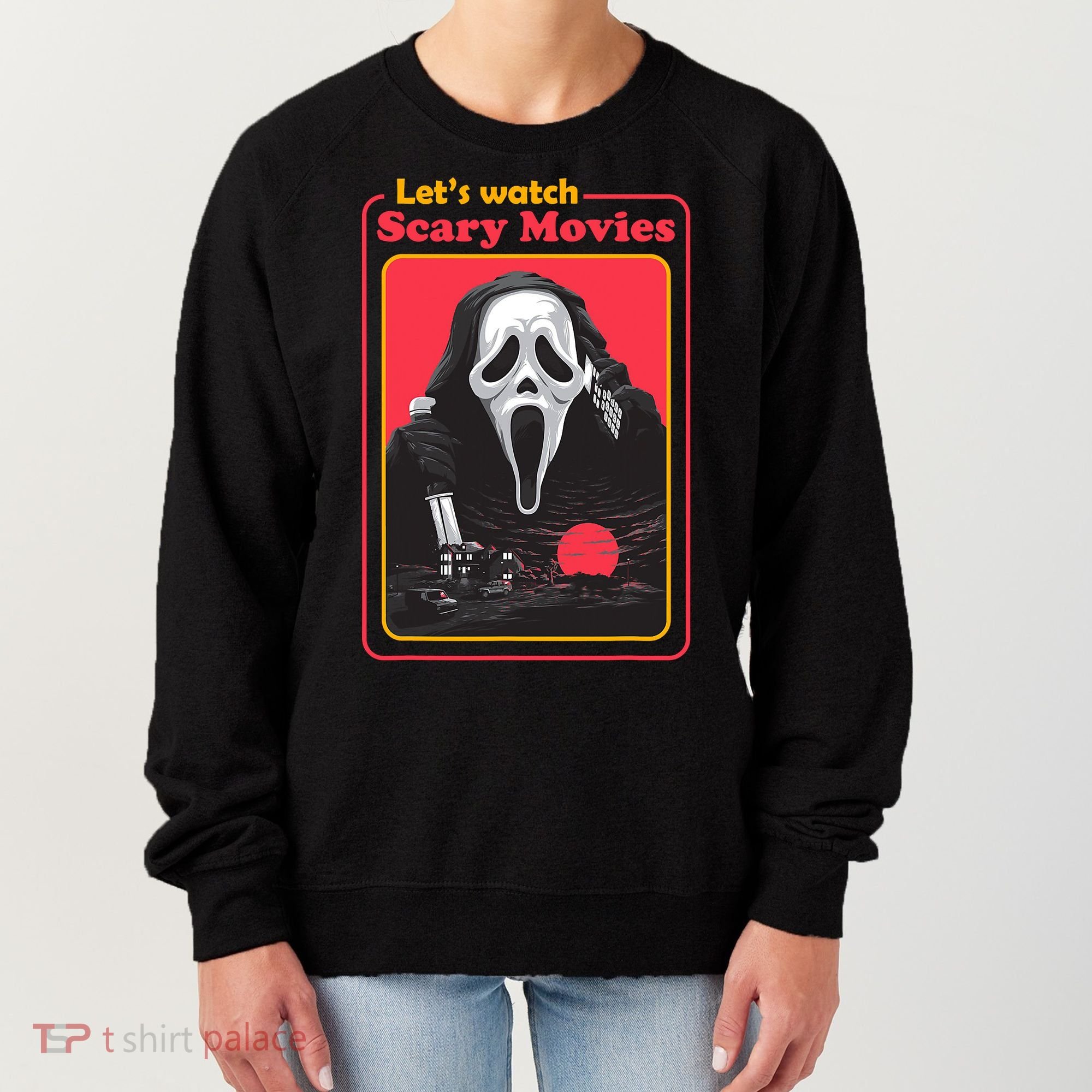 Let's Watch Scary Movies Horror Halloween Ghost Women's Sweatshirt