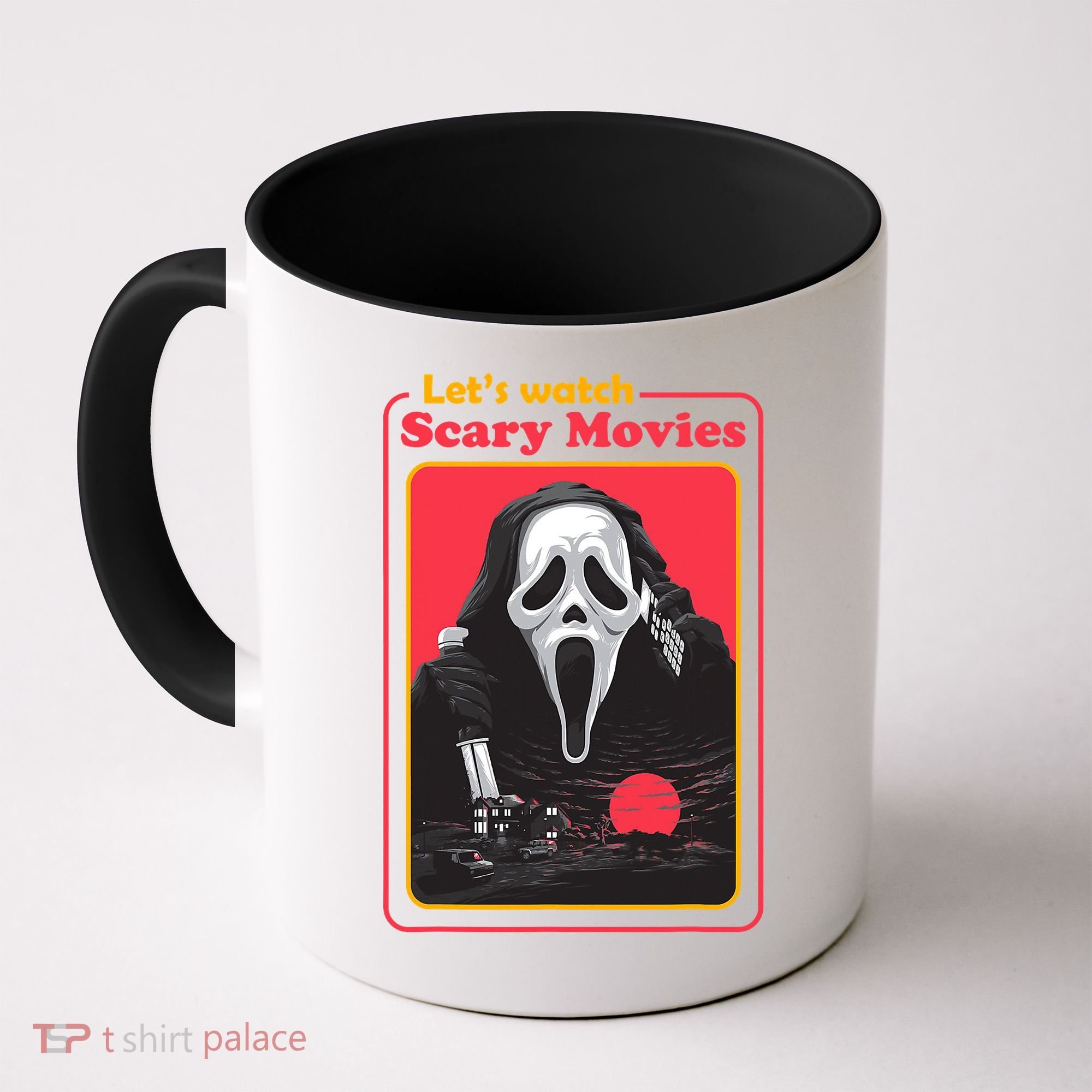 Let's Watch Scary Movies Horror Halloween Ghost Coffee Mug