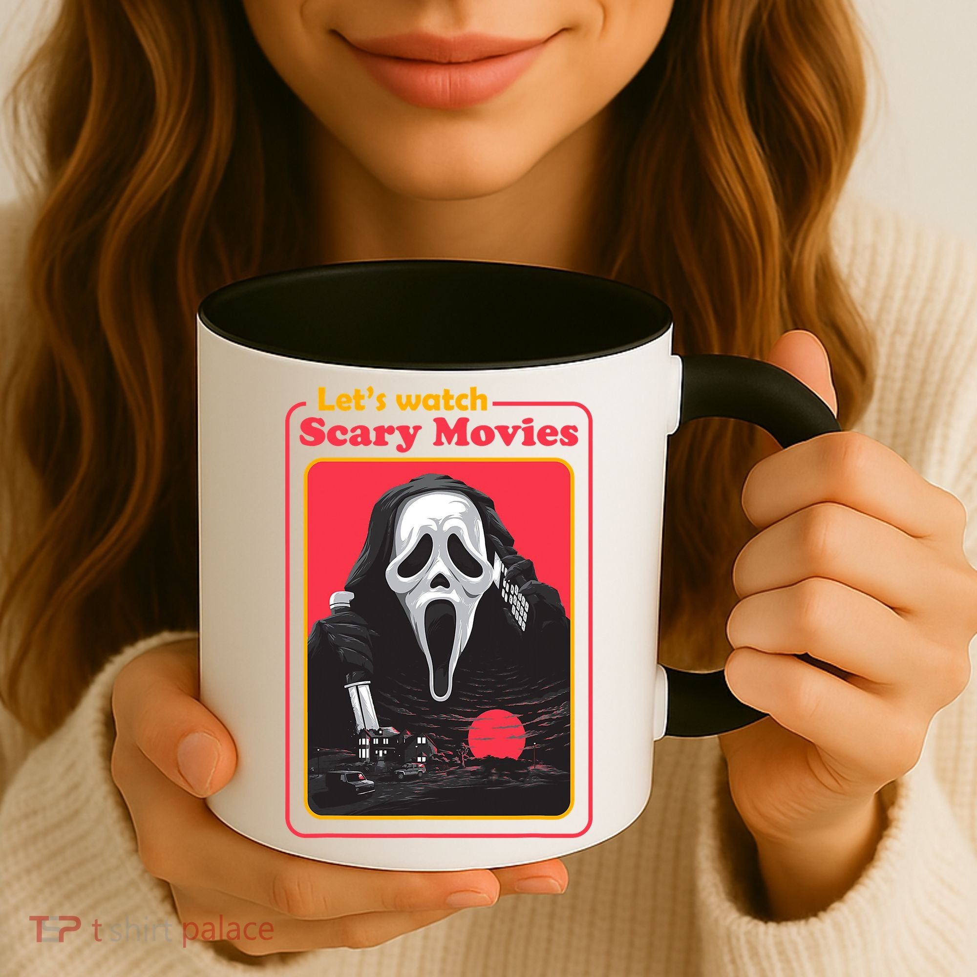 Let's Watch Scary Movies Horror Halloween Ghost Coffee Mug