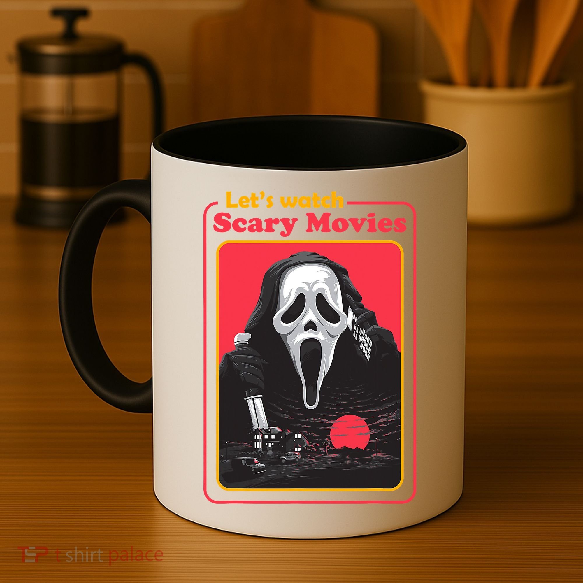 Let's Watch Scary Movies Horror Halloween Ghost Coffee Mug