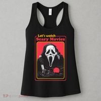 Let's Watch Scary Movies Horror Halloween Ghost Women's Tank Top thumb 3