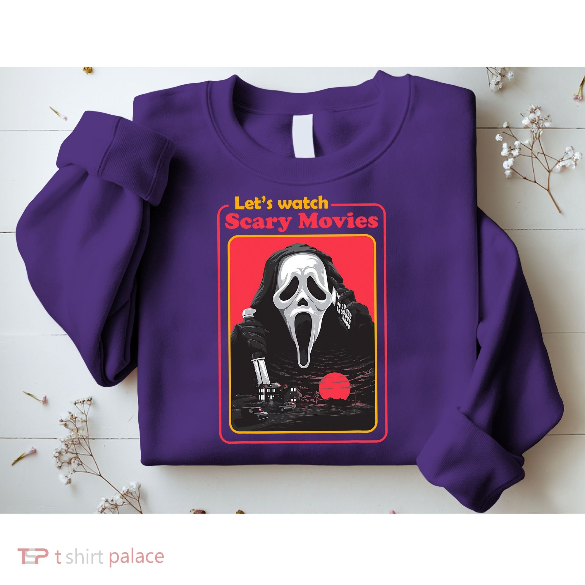Let's Watch Scary Movies Horror Halloween Ghost Sweatshirt