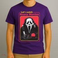 Let's Watch Scary Movies Horror Halloween Ghost T-Shirt thumb 3