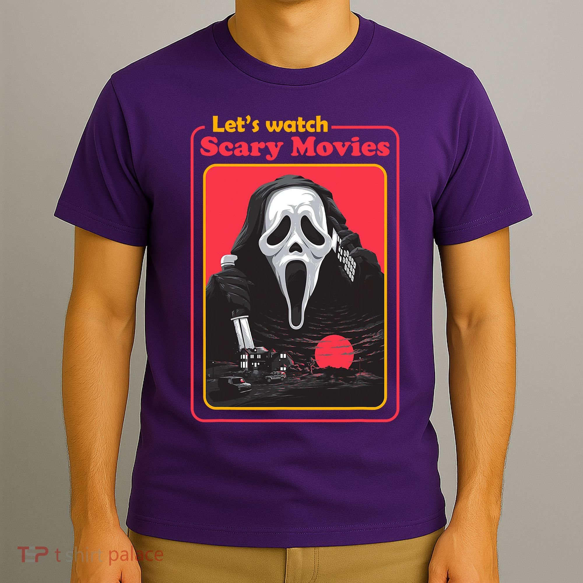 Let's Watch Scary Movies Horror Halloween Ghost T-Shirt