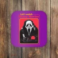 Let's Watch Scary Movies Horror Halloween Ghost Coaster thumb 0