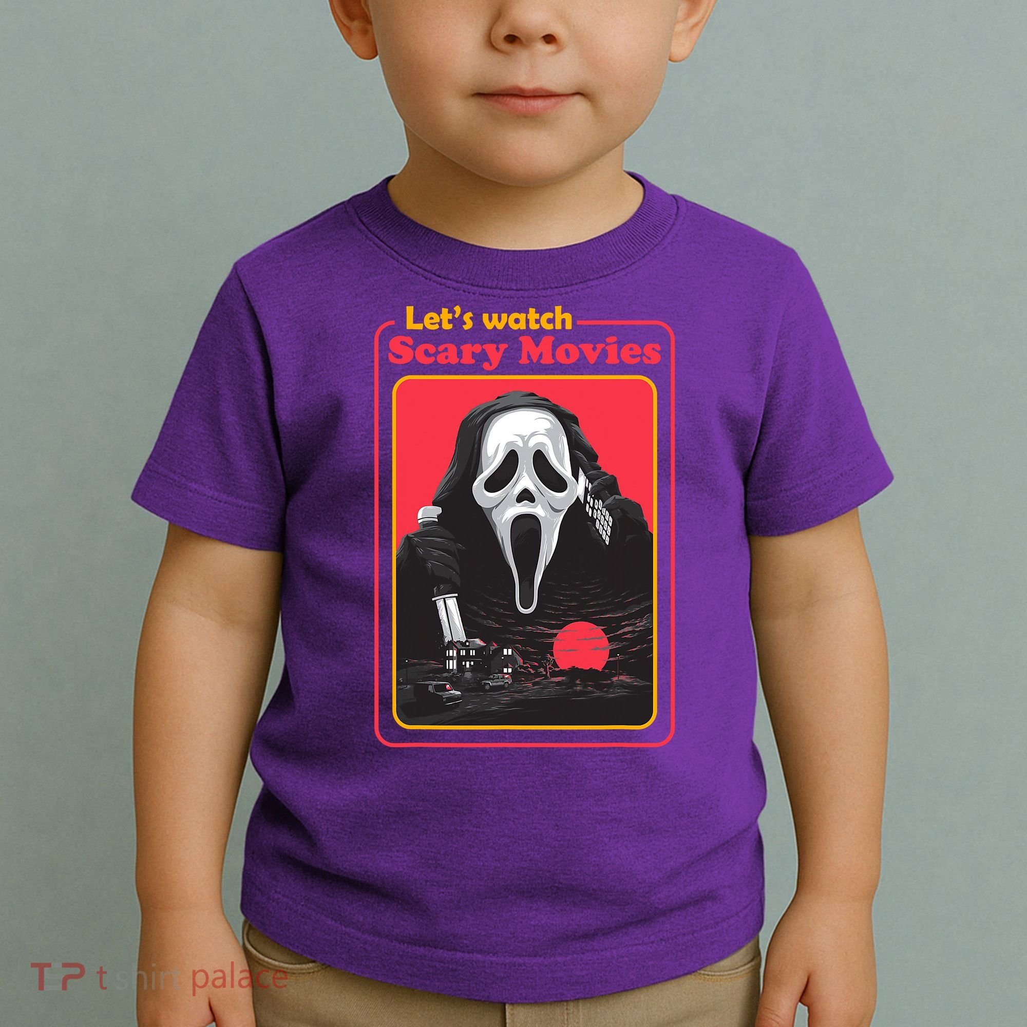 Let's Watch Scary Movies Horror Halloween Ghost Toddler T-Shirt