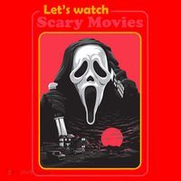 Let's Watch Scary Movies Horror Halloween Ghost Santa Hat thumb 1