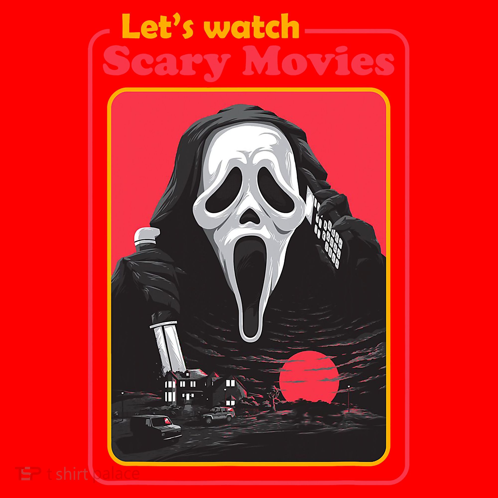 Let's Watch Scary Movies Horror Halloween Ghost Santa Hat