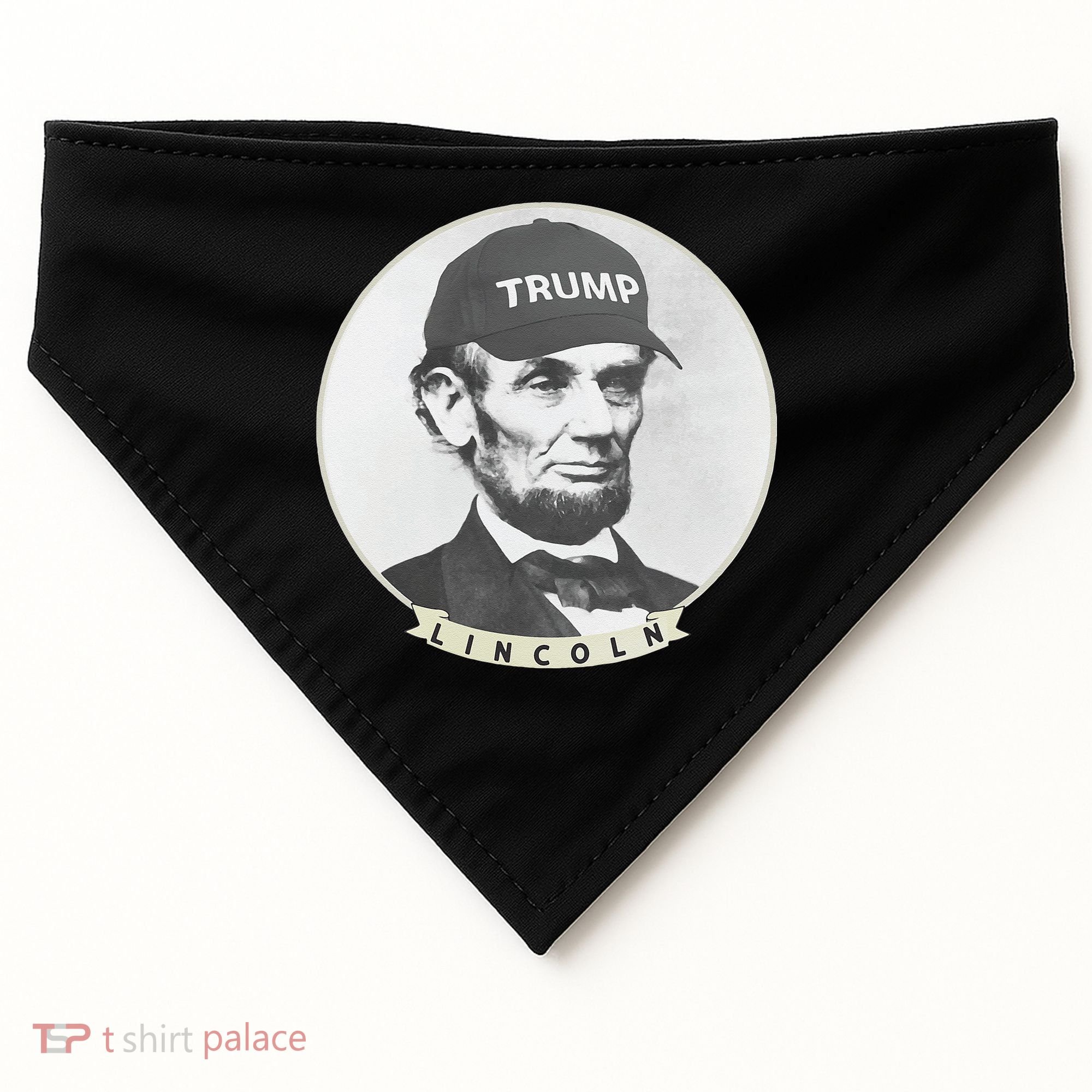 Lincoln Wearing Trump Hat Funny Abe Merica Abraham USA-Made Doggie Bandana
