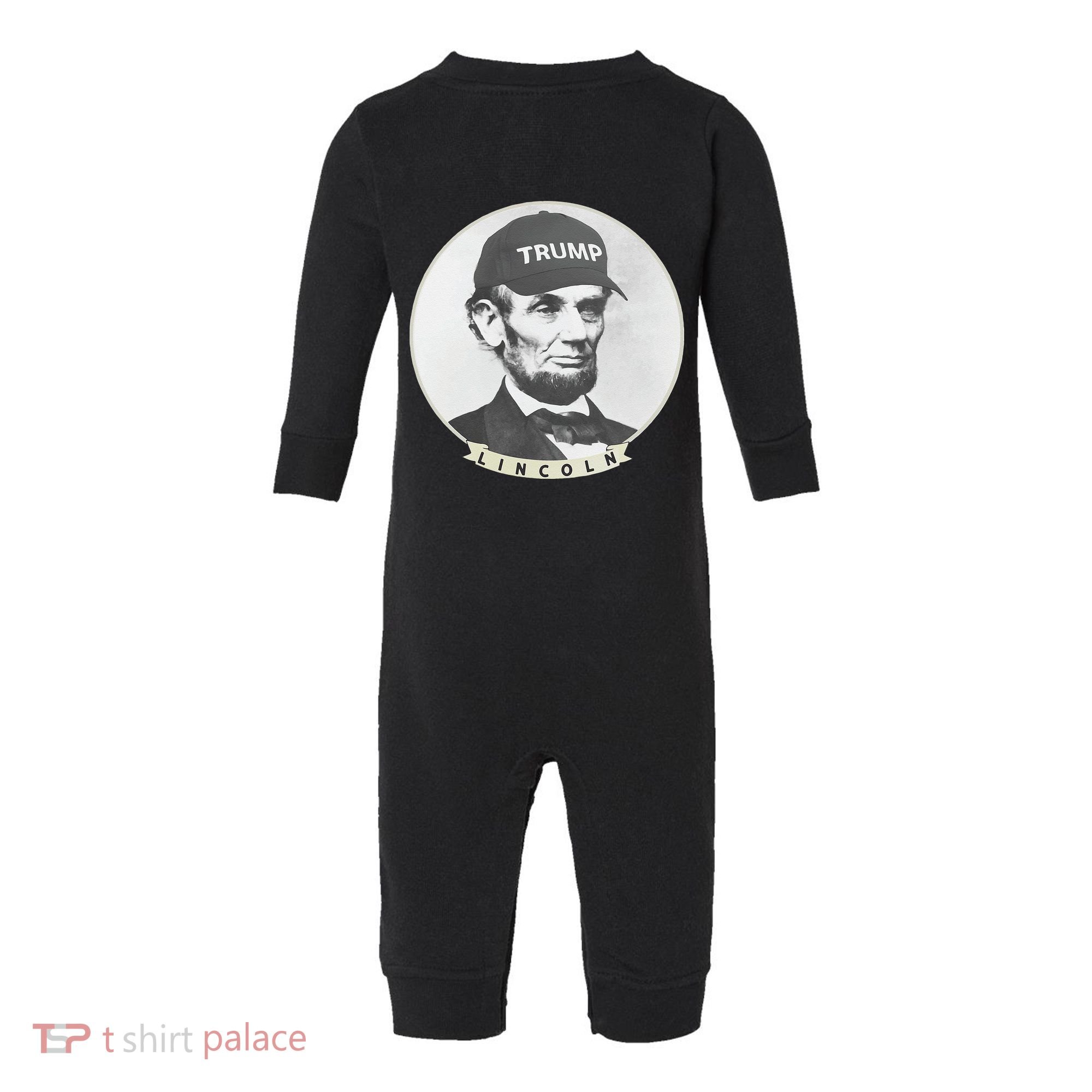Lincoln Wearing Trump Hat Funny Abe Merica Abraham Infant Fleece One Piece