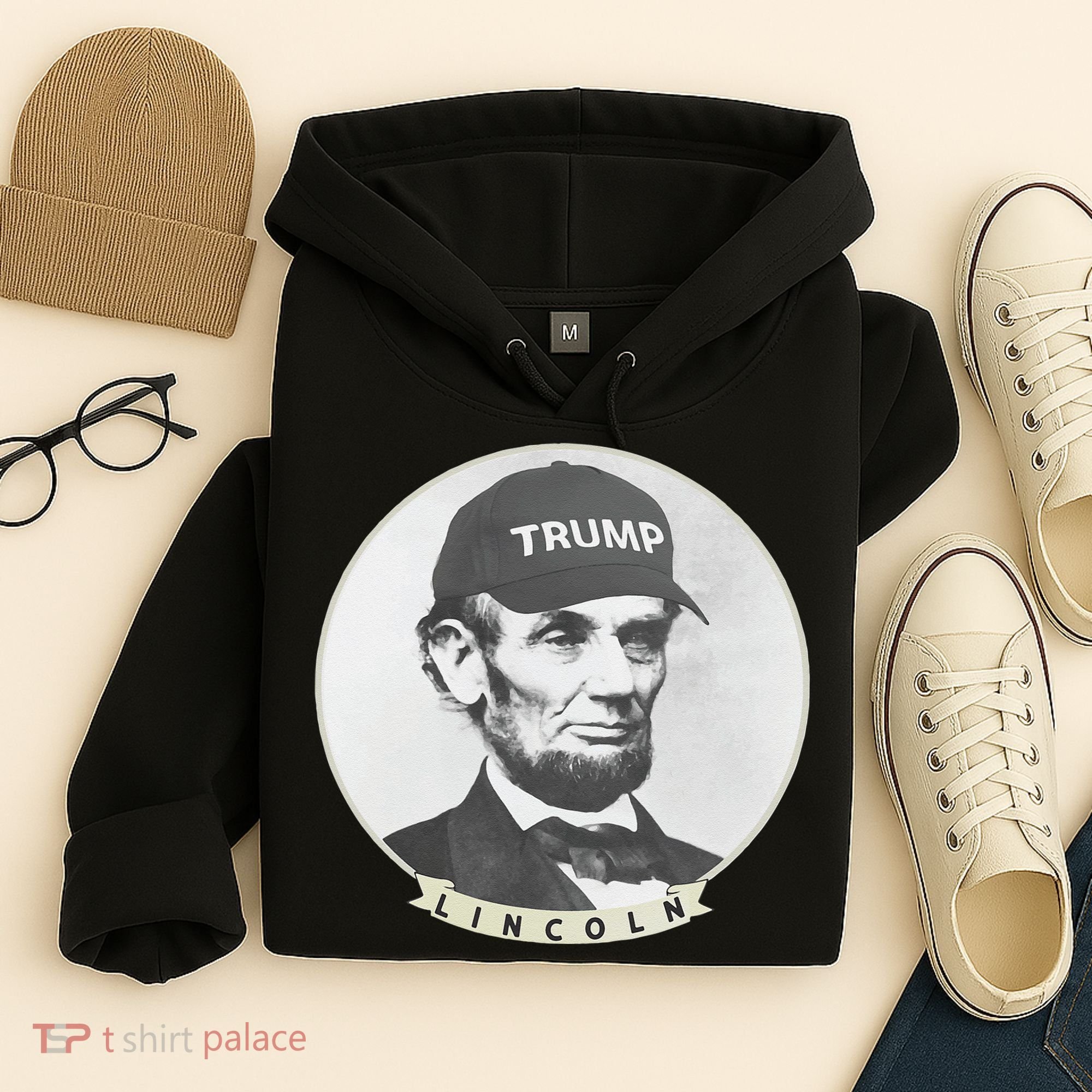 Lincoln Wearing Trump Hat Funny Abe Merica Abraham Hoodie