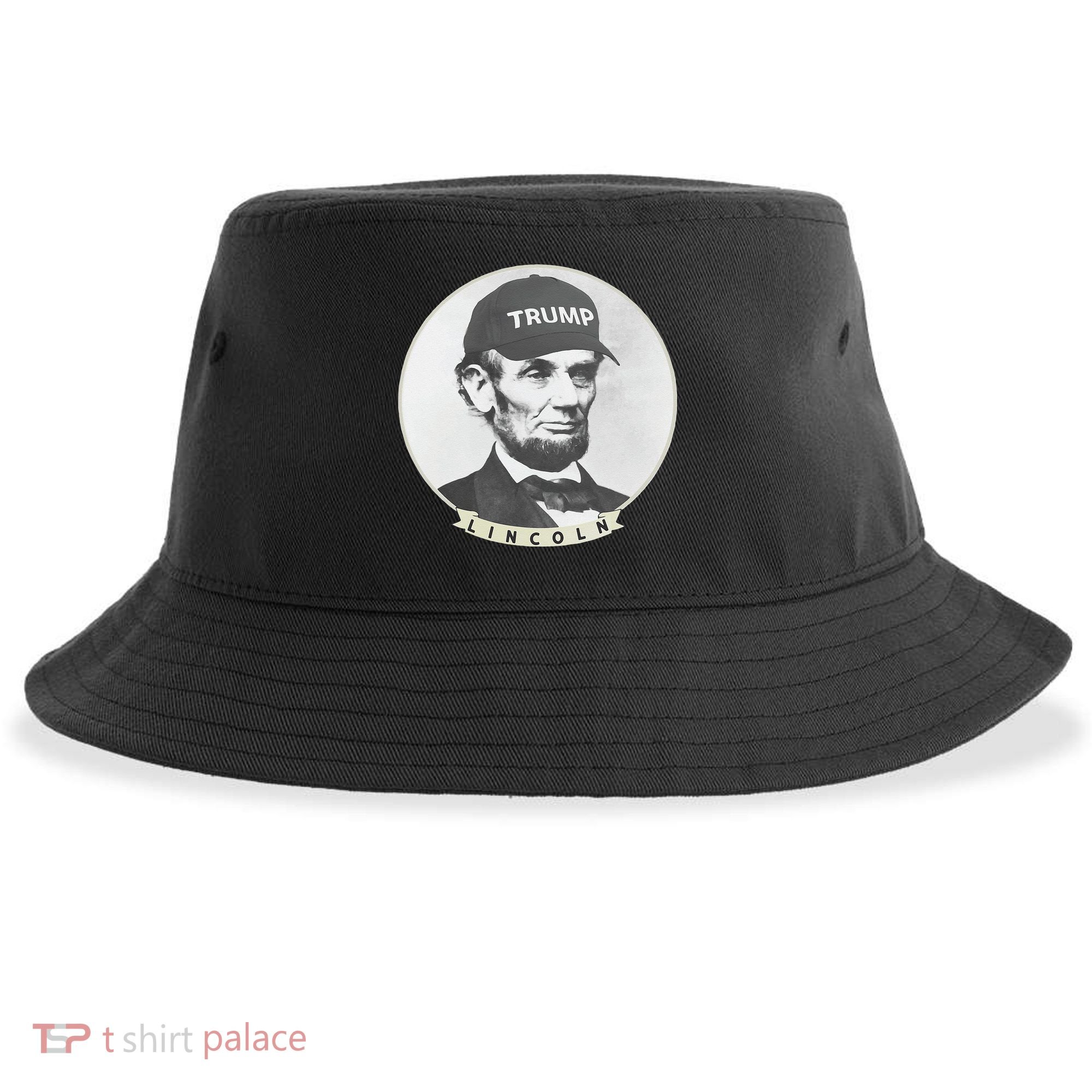 Lincoln Wearing Trump Hat Funny Abe Merica Abraham Sustainable Bucket Hat