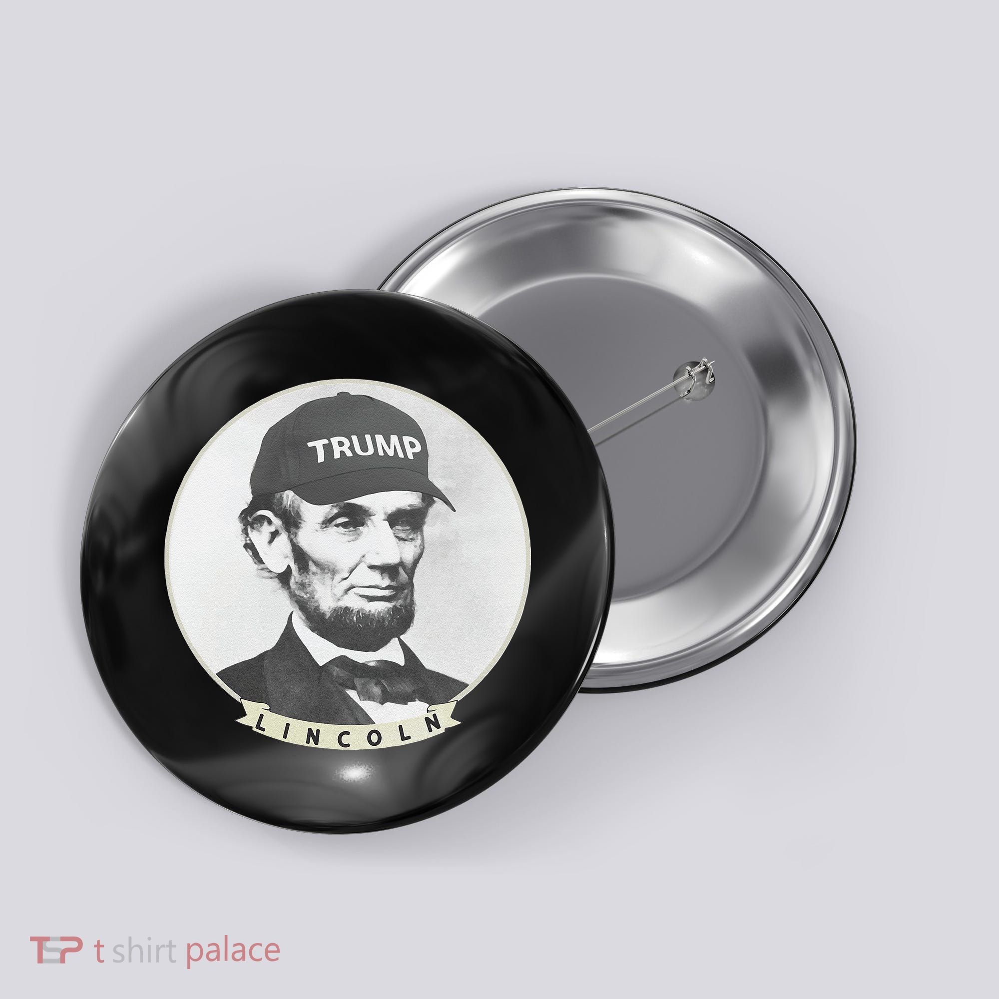 Lincoln Wearing Trump Hat Funny Abe Merica Abraham Button