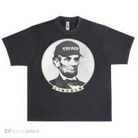 Lincoln Wearing Trump Hat Funny Abe Merica Abraham Urban Oversized Heavyweight T-Shirt thumb 0