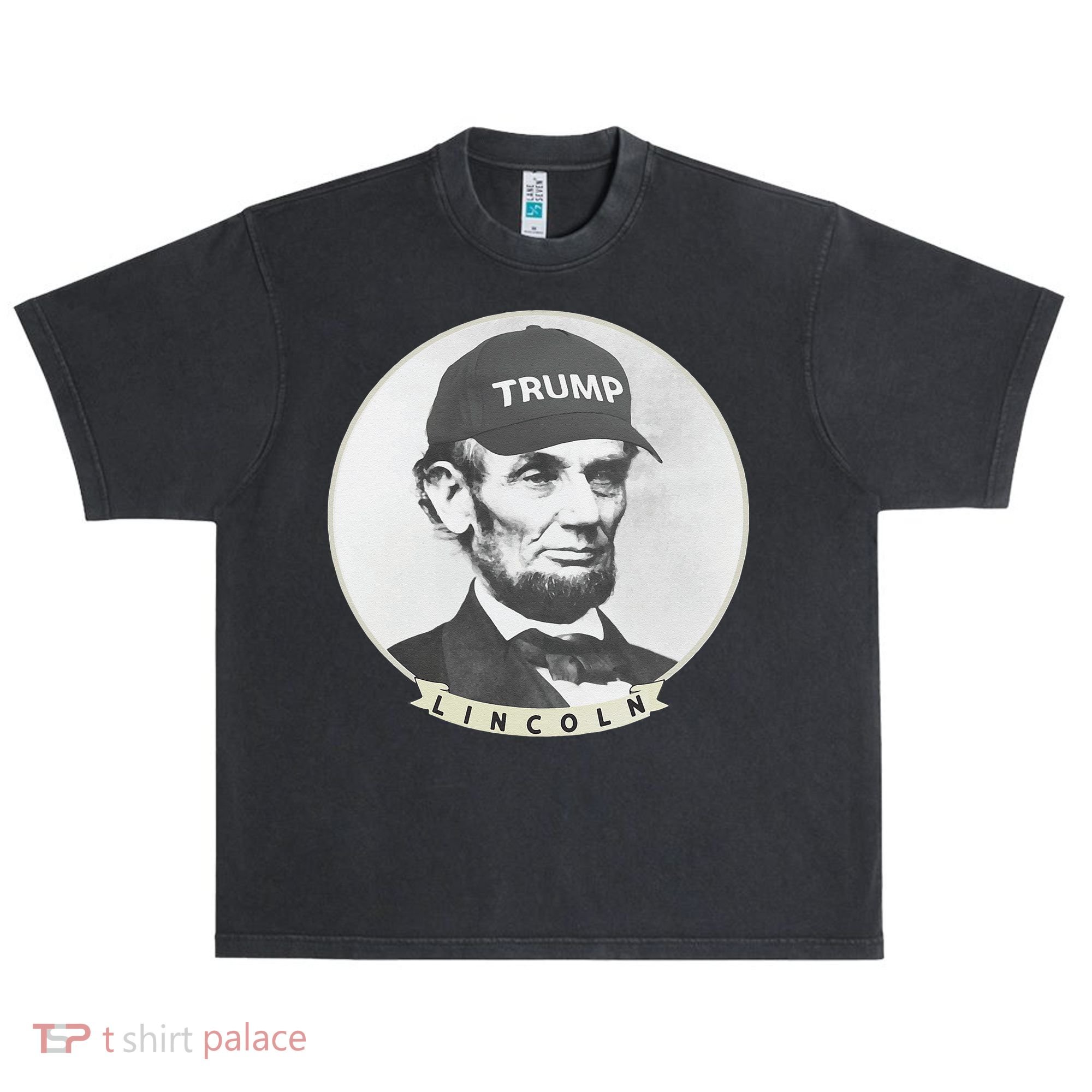 Lincoln Wearing Trump Hat Funny Abe Merica Abraham Urban Oversized Heavyweight T-Shirt