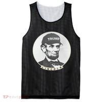 Lincoln Wearing Trump Hat Funny Abe Merica Abraham Mesh Reversible Basketball Jersey Tank thumb 0