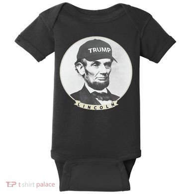 Lincoln Wearing Trump Hat Funny Abe Merica Abraham Baby Bodysuit