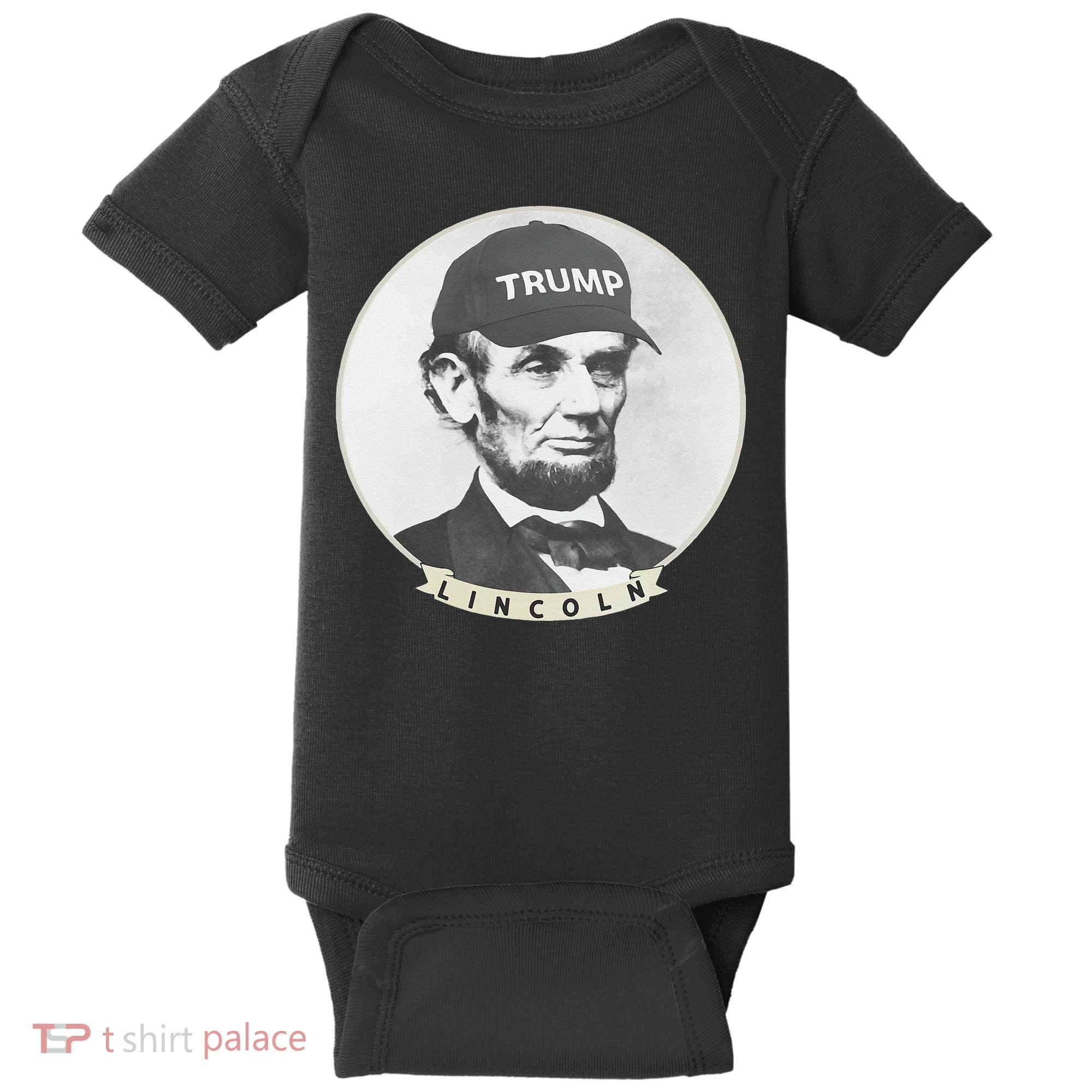 Lincoln Wearing Trump Hat Funny Abe Merica Abraham Baby Bodysuit