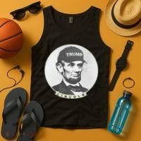 Lincoln Wearing Trump Hat Funny Abe Merica Abraham Tank Top thumb 4