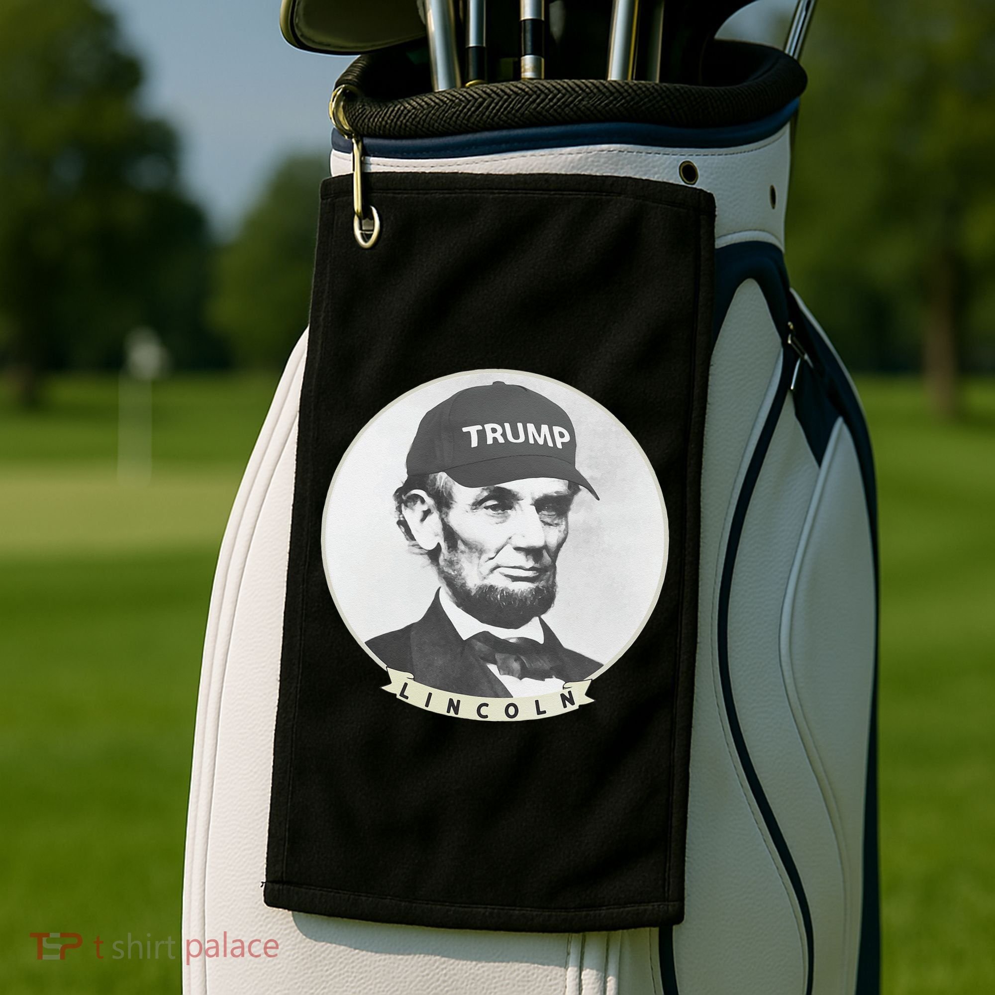 Lincoln Wearing Trump Hat Funny Abe Merica Abraham Golf Towel