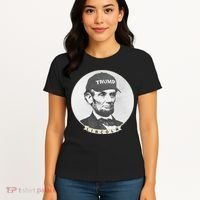 Lincoln Wearing Trump Hat Funny Abe Merica Abraham Women's T-Shirt thumb 4