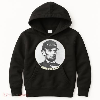 Lincoln Wearing Trump Hat Funny Abe Merica Abraham Kids Hoodie
