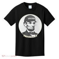 Lincoln Wearing Trump Hat Funny Abe Merica Abraham Kids T-Shirt thumb 0