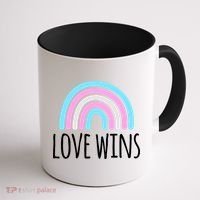 Love Wins Transgender Rainbow Pride Month Coffee Mug thumb 1
