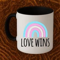Love Wins Transgender Rainbow Pride Month Coffee Mug thumb 2