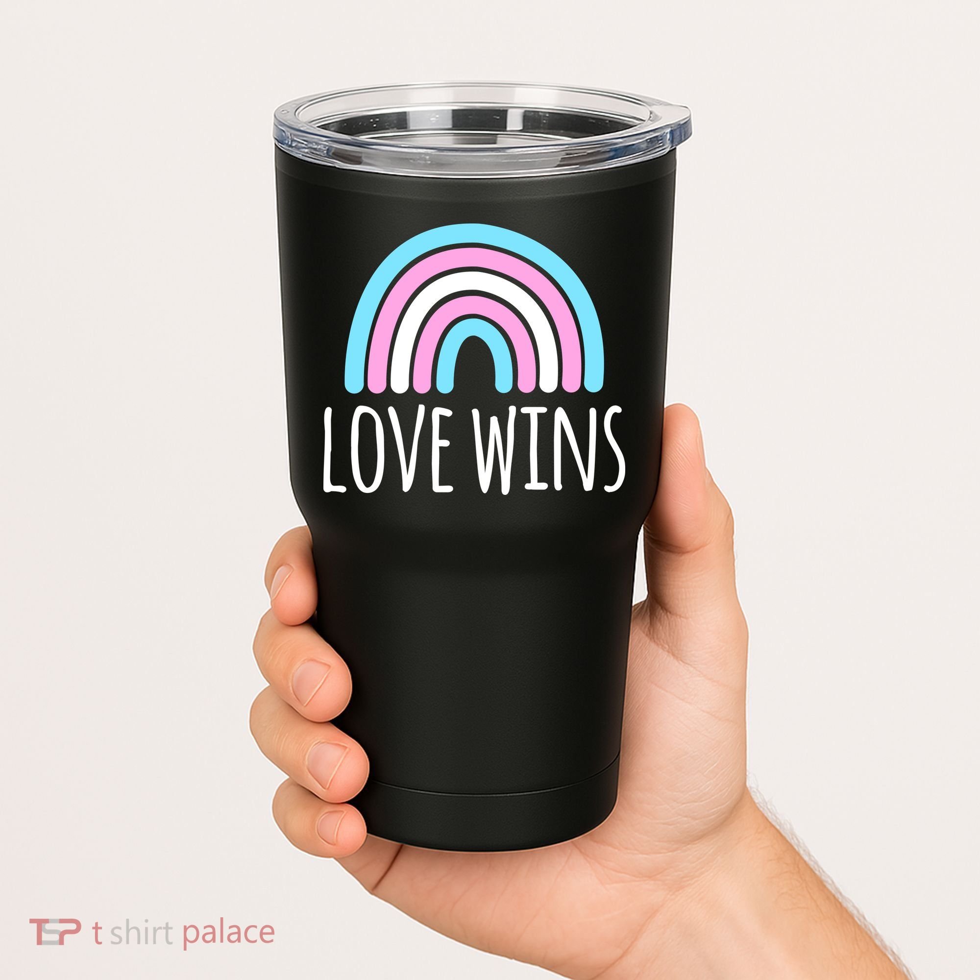 Love Wins Transgender Rainbow Pride Month Tumbler