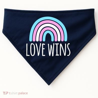 Love Wins Transgender Rainbow Pride Month USA-Made Doggie Bandana