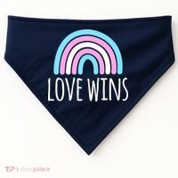 Love Wins Transgender Rainbow Pride Month USA-Made Doggie Bandana thumb 0