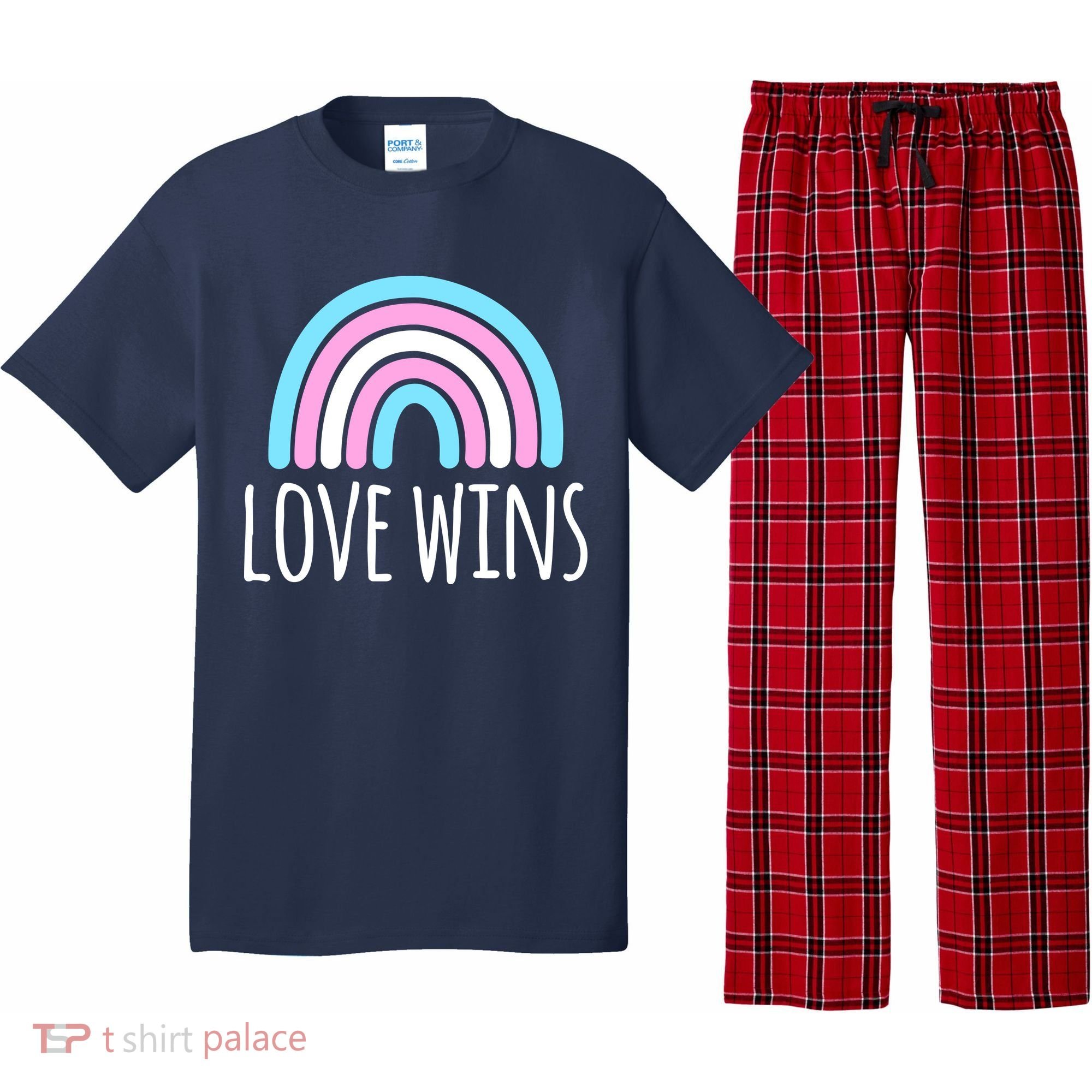 Love Wins Transgender Rainbow Pride Month Pajama Set