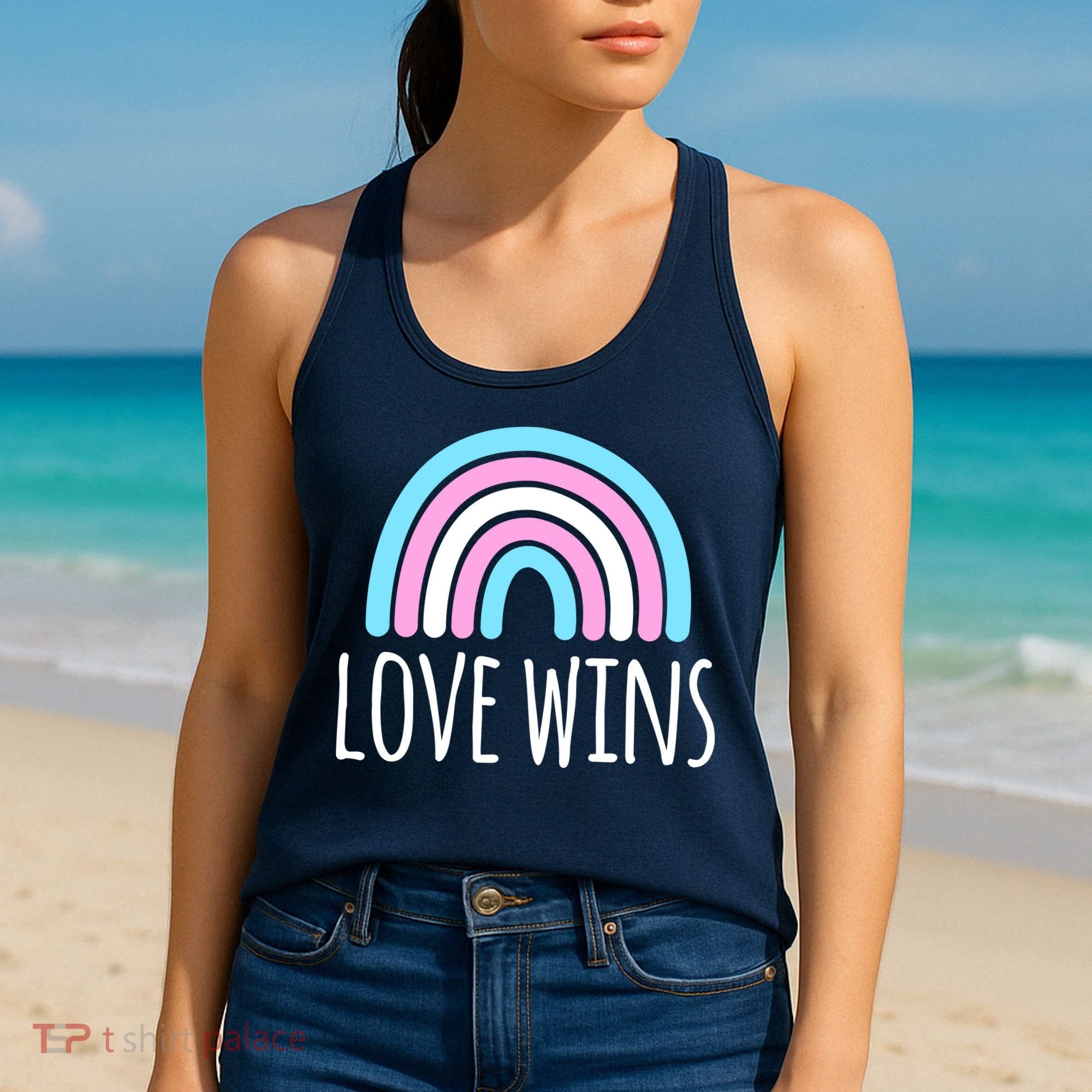 Love Wins Transgender Rainbow Pride Month Women's Tank Top
