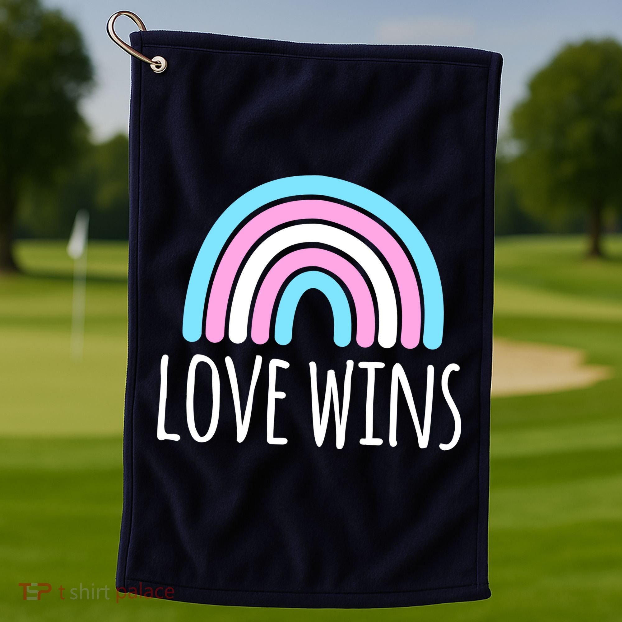 Love Wins Transgender Rainbow Pride Month Golf Towel