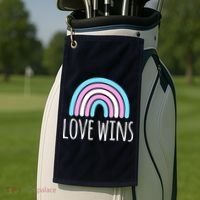 Love Wins Transgender Rainbow Pride Month Golf Towel thumb 2