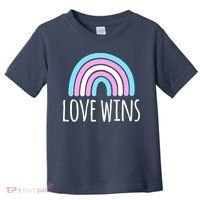 Love Wins Transgender Rainbow Pride Month Toddler T-Shirt thumb 0