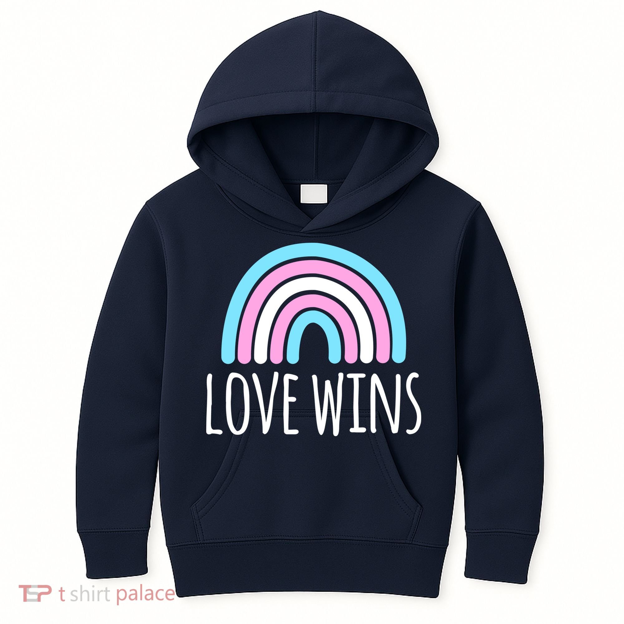 Love Wins Transgender Rainbow Pride Month Kids Hoodie