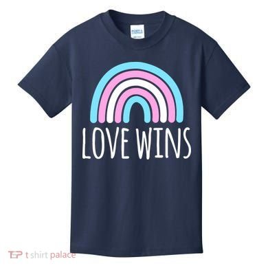 Love Wins Transgender Rainbow Pride Month Kids T-Shirt