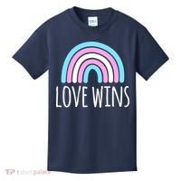 Love Wins Transgender Rainbow Pride Month Kids T-Shirt thumb 0