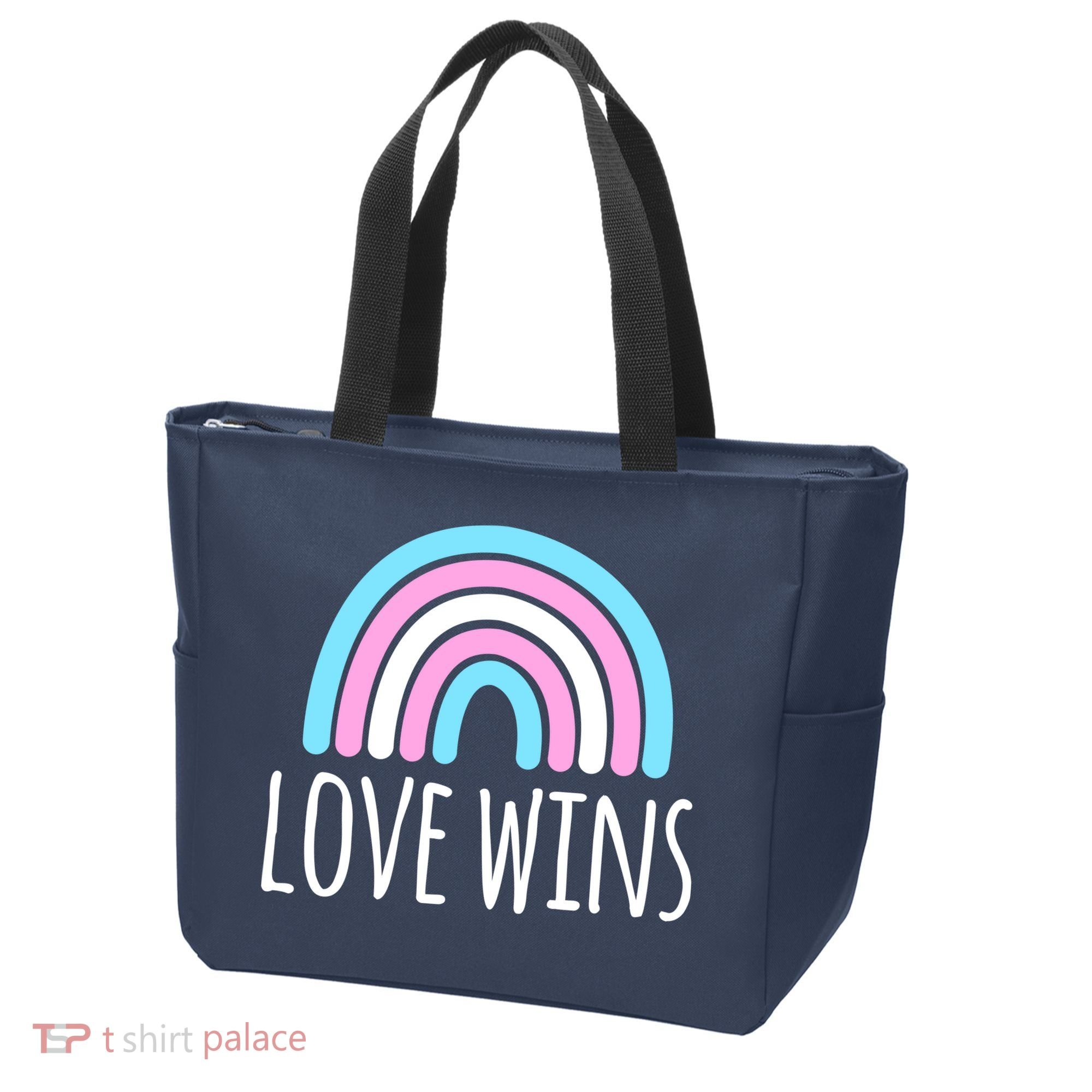 Love Wins Transgender Rainbow Pride Month Tote Bag