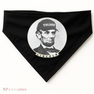 Lincoln Wearing Trump Hat Funny Abe Merica Abraham Gift USA-Made Doggie Bandana