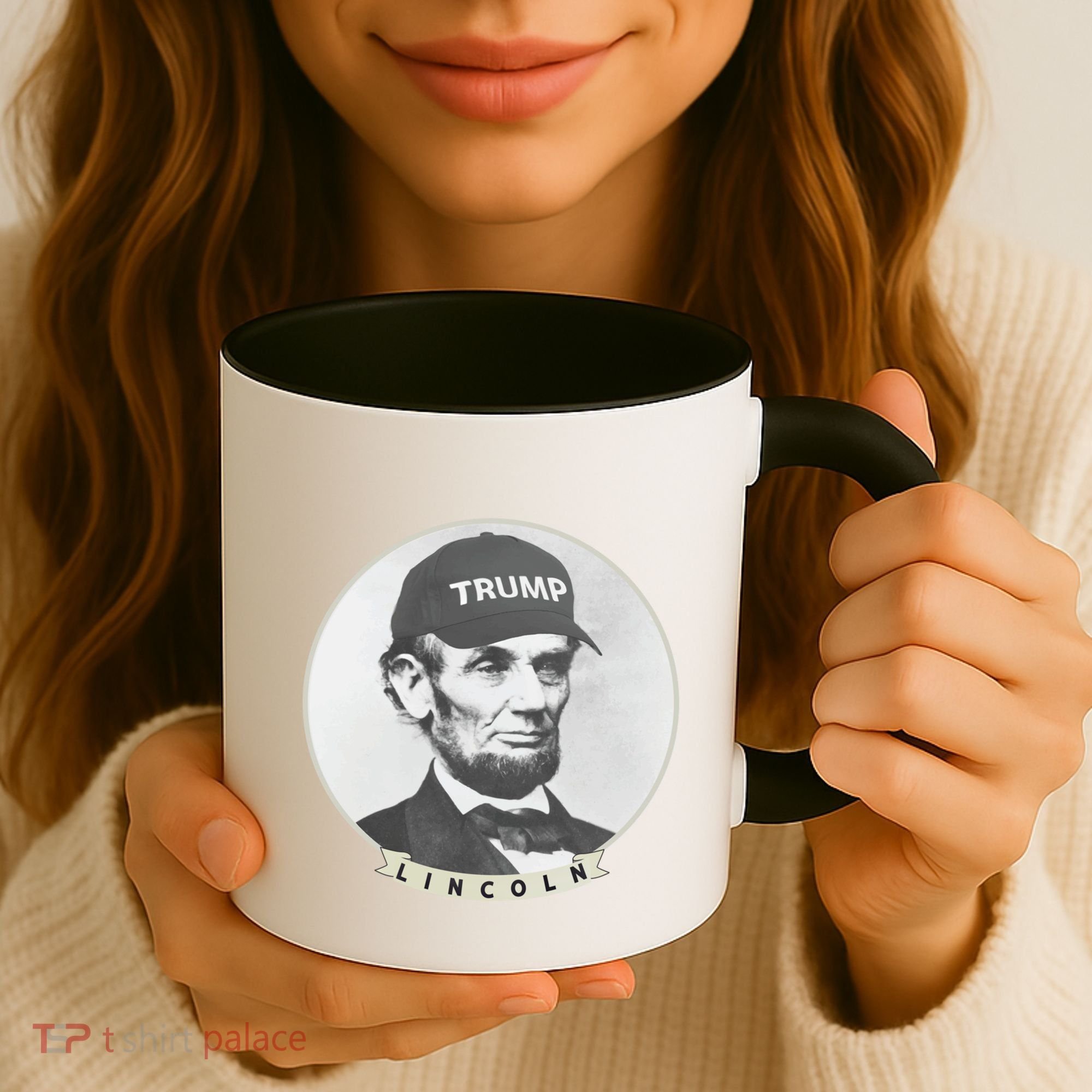 Lincoln Wearing Trump Hat Funny Abe Merica Abraham Gift Coffee Mug