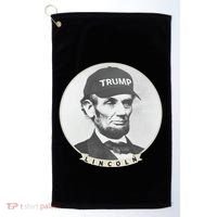 Lincoln Wearing Trump Hat Funny Abe Merica Abraham Gift Golf Towel thumb 0