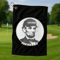 Lincoln Wearing Trump Hat Funny Abe Merica Abraham Gift Golf Towel thumb 1