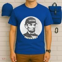 Lincoln Wearing Trump Hat Funny Abe Merica Abraham Gift T-Shirt thumb 6