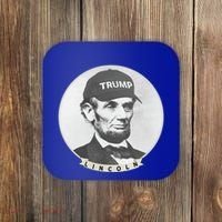 Lincoln Wearing Trump Hat Funny Abe Merica Abraham Gift Coaster thumb 0