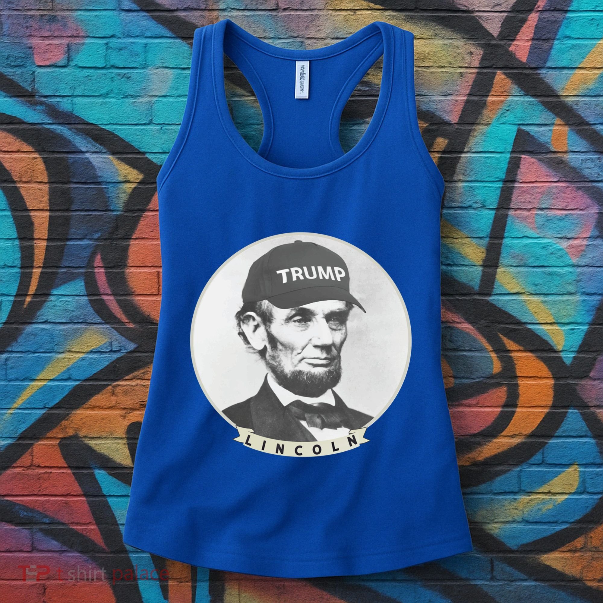 Lincoln Wearing Trump Hat Funny Abe Merica Abraham Gift Women's Tank Top