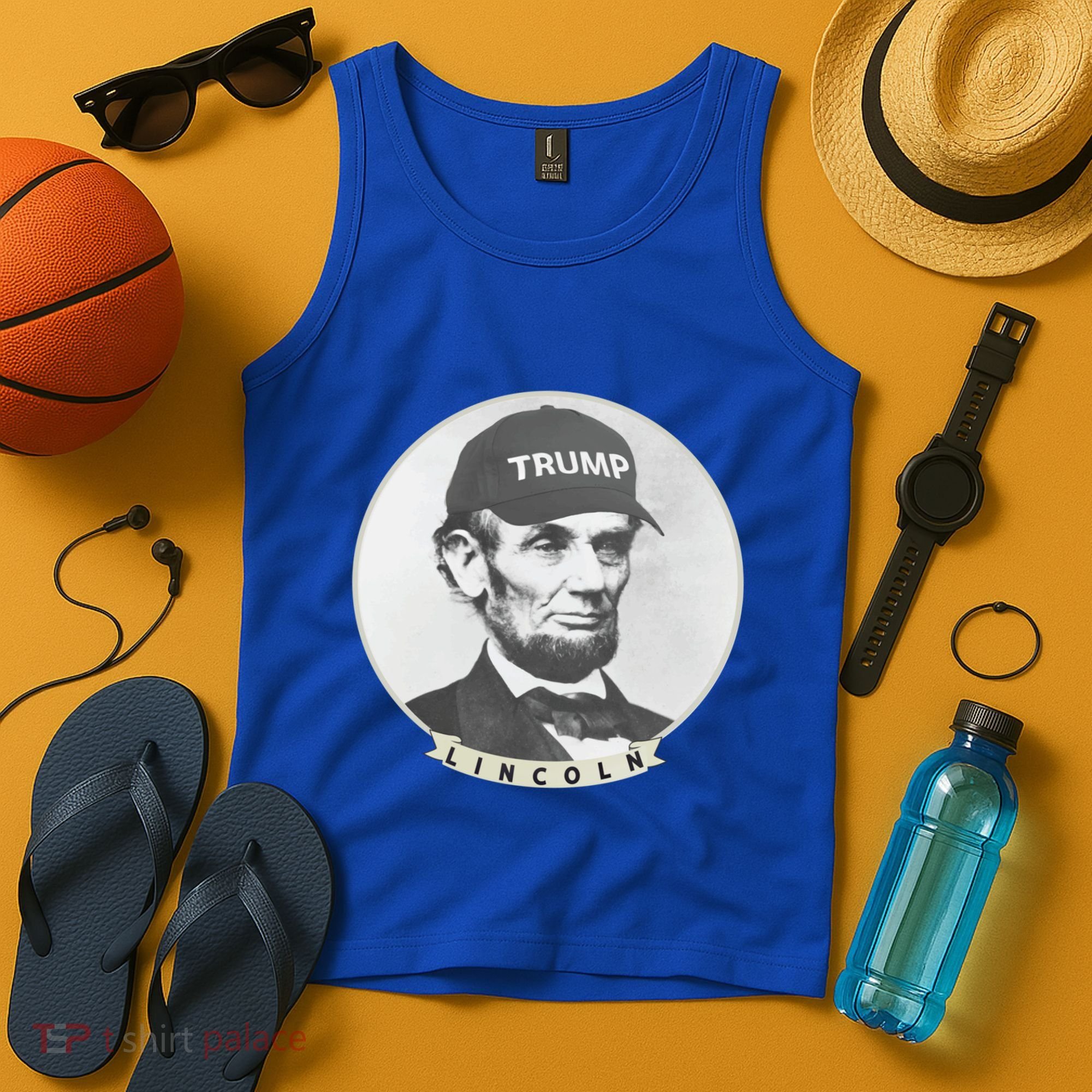 Lincoln Wearing Trump Hat Funny Abe Merica Abraham Gift Tank Top